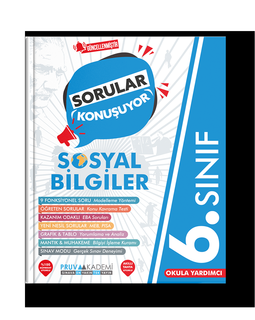 PRUVA AKADEMİ 6. SINIF SOSYAL BİLGİLER SORULAR KONUŞUYOR SORU BANKASI