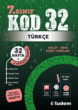 TUDEM 7. SINIF YENİ TÜRKÇE KOD 32