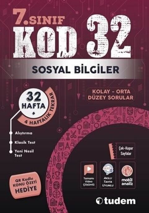 TUDEM 7. SINIF YENİ SOSYAL BİLGİLER KOD 32