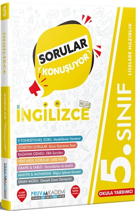 PRUVA YAYINLARI 5.SINIF İNGİLİZCE SORULAR KONUŞUYOR SORU BANKASI