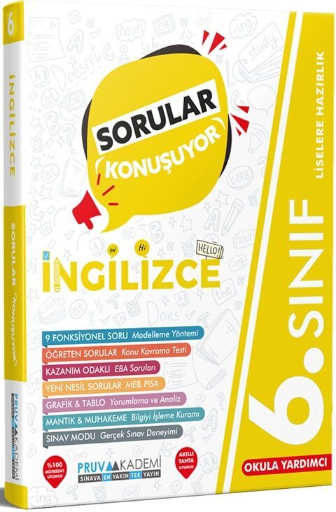 PRUVA YAYINLARI 6.SINIF İNGİLİZCE SORULAR KONUŞUYOR SORU BANKASI