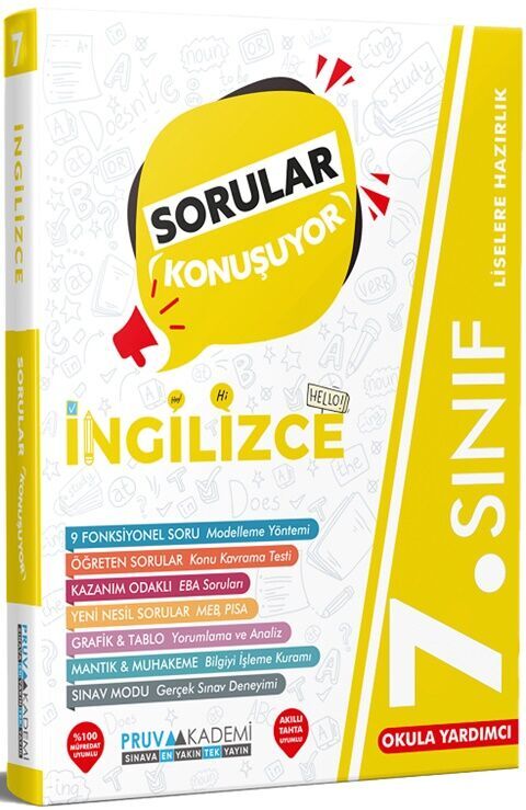 PRUVA AKADEMİ 7.SINIF İNGİLİZCE SORULAR KONUŞUYOR SORU BANKASI