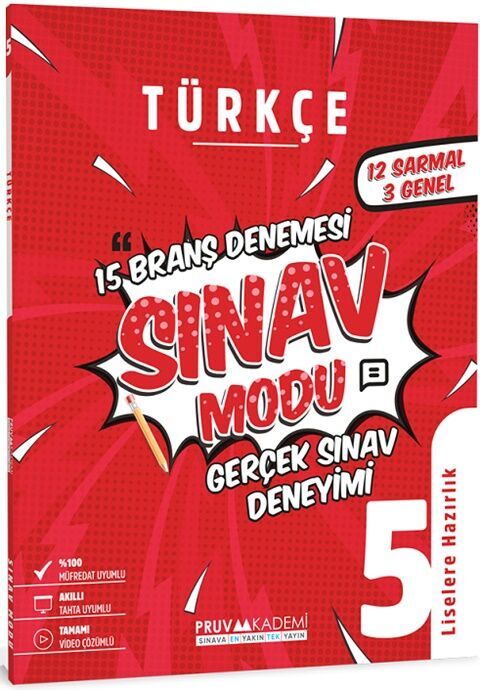 PRUVA YAYINLARI 5.SINIF  TÜRKÇE SINAV MODU 15 DENEME