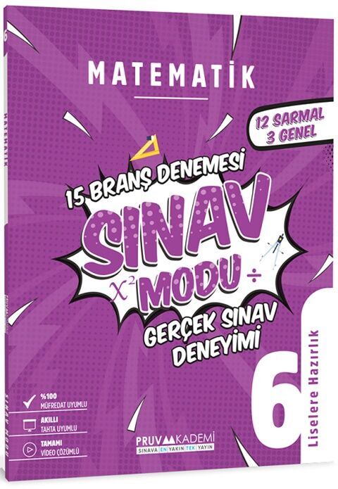 PRUVA YAYINLARI 6.SINIF MATEMATİK SINAV MODU  15 DENEME