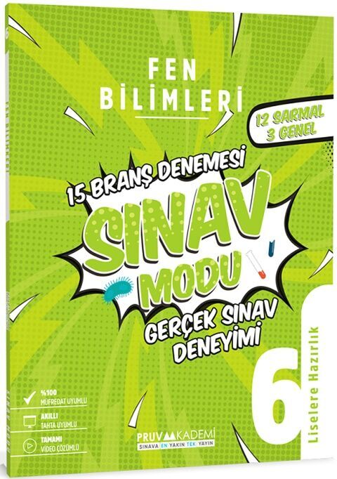 PRUVA AKADEMİ YAYINLARI 6.SINIF FEN BİLİMLERİ SINAV MODU 15 DENEME