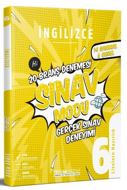 PRUVA AKADEMİ YAYINCILIK6.SINIF İNGİLİZCE SINAV MODU DENEME