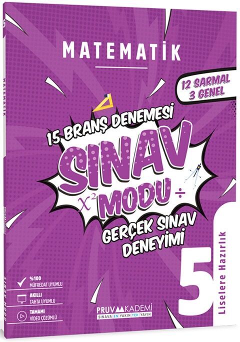 PRUVA YAYINLARI 5.SINIF MATEMATİK SINAV MODU 15 DENEME