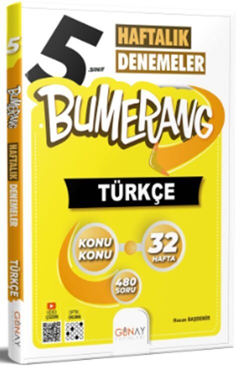 GÜNAY YAYINLARI 5.SINIF BUMERANG 32 HAFTALIK TÜRKÇE DENEMELERİ